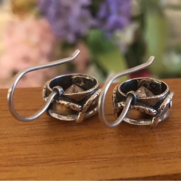 Vintage Silpada Sterling Silver Cubic Zirconia Center Stage Earrings W1863 - Picture 8 of 16